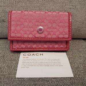 Coach signature PVC card case wallet